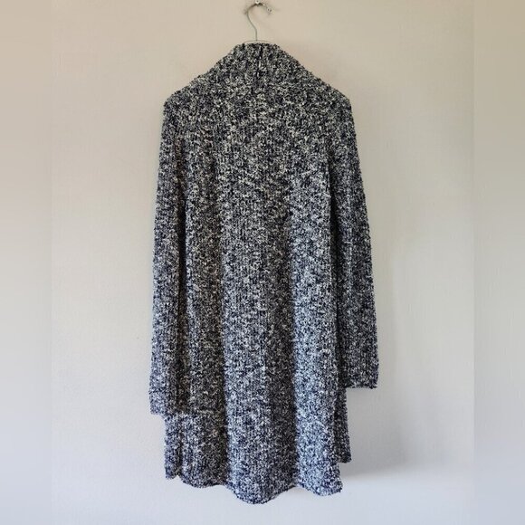 MASSIMO DUTTI | Open front cardigan marled navy white pockets sz S - Picture 3 of 7